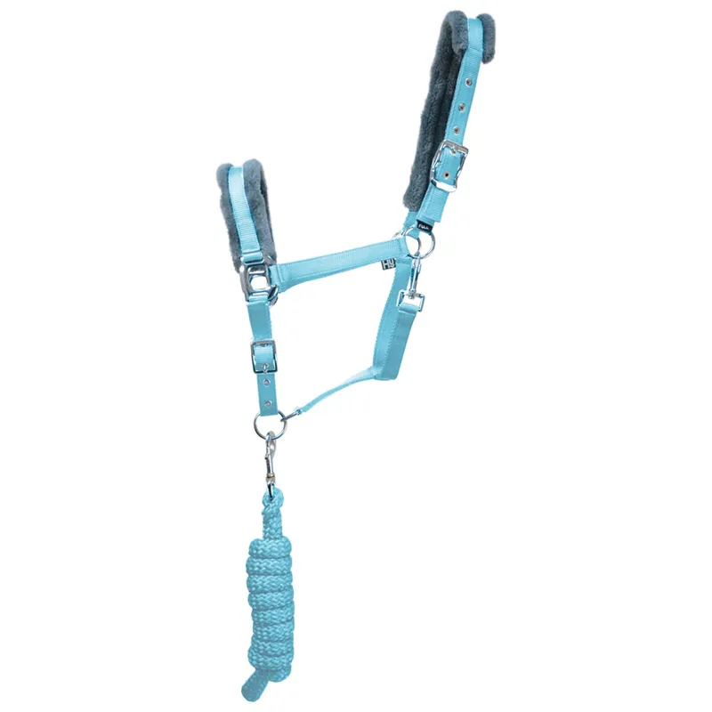 Hy Sport Active Head Collar and Lead Rope - Sky Blue